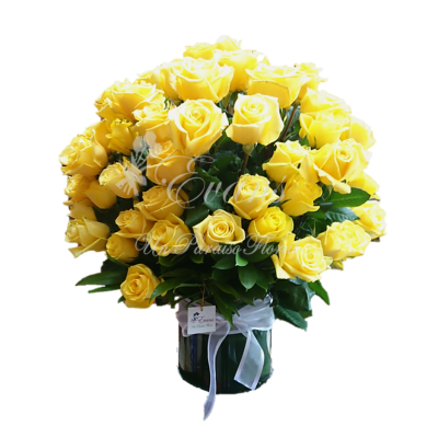 Rosas Amarillas en Jarrón